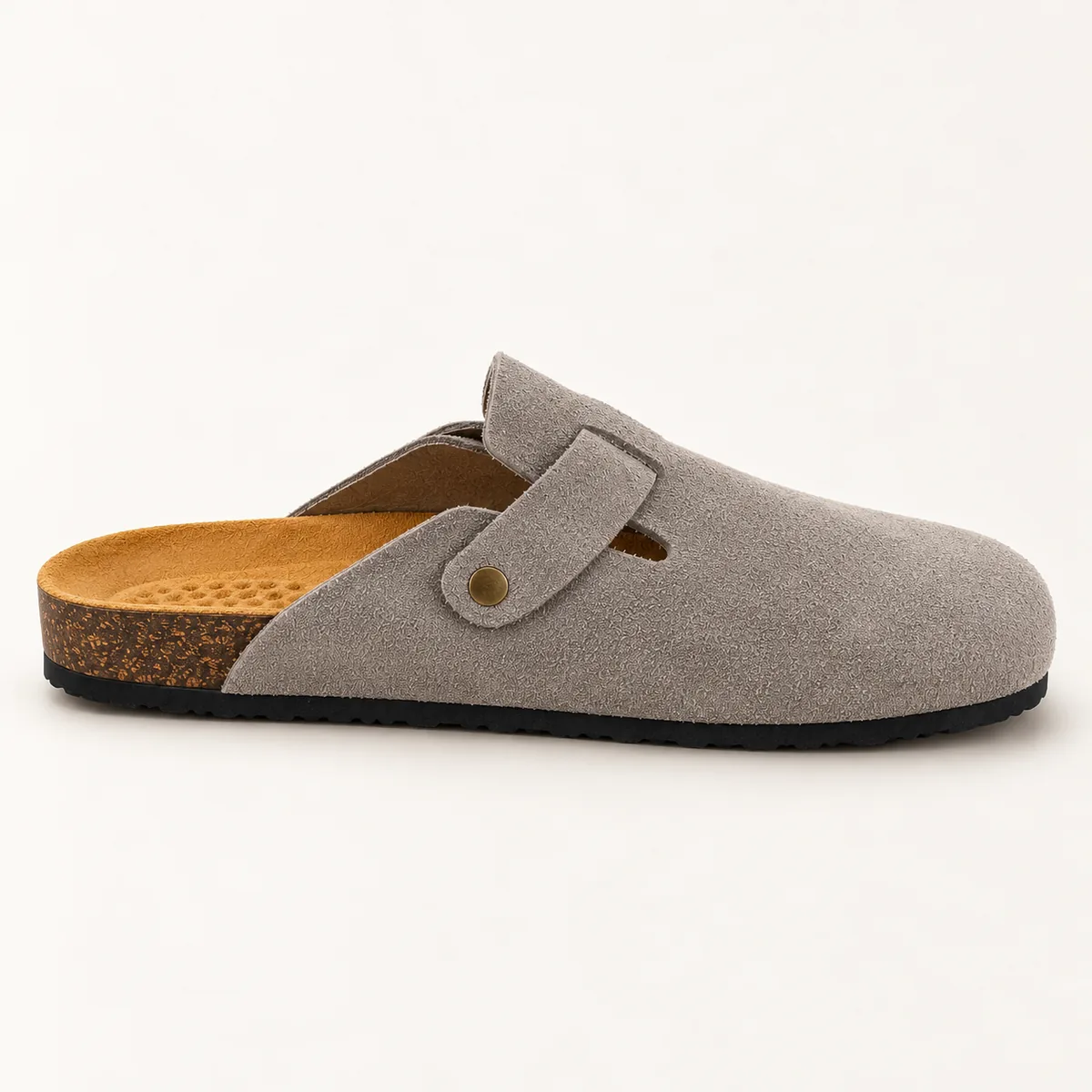 Mule fermée, gris, Profil