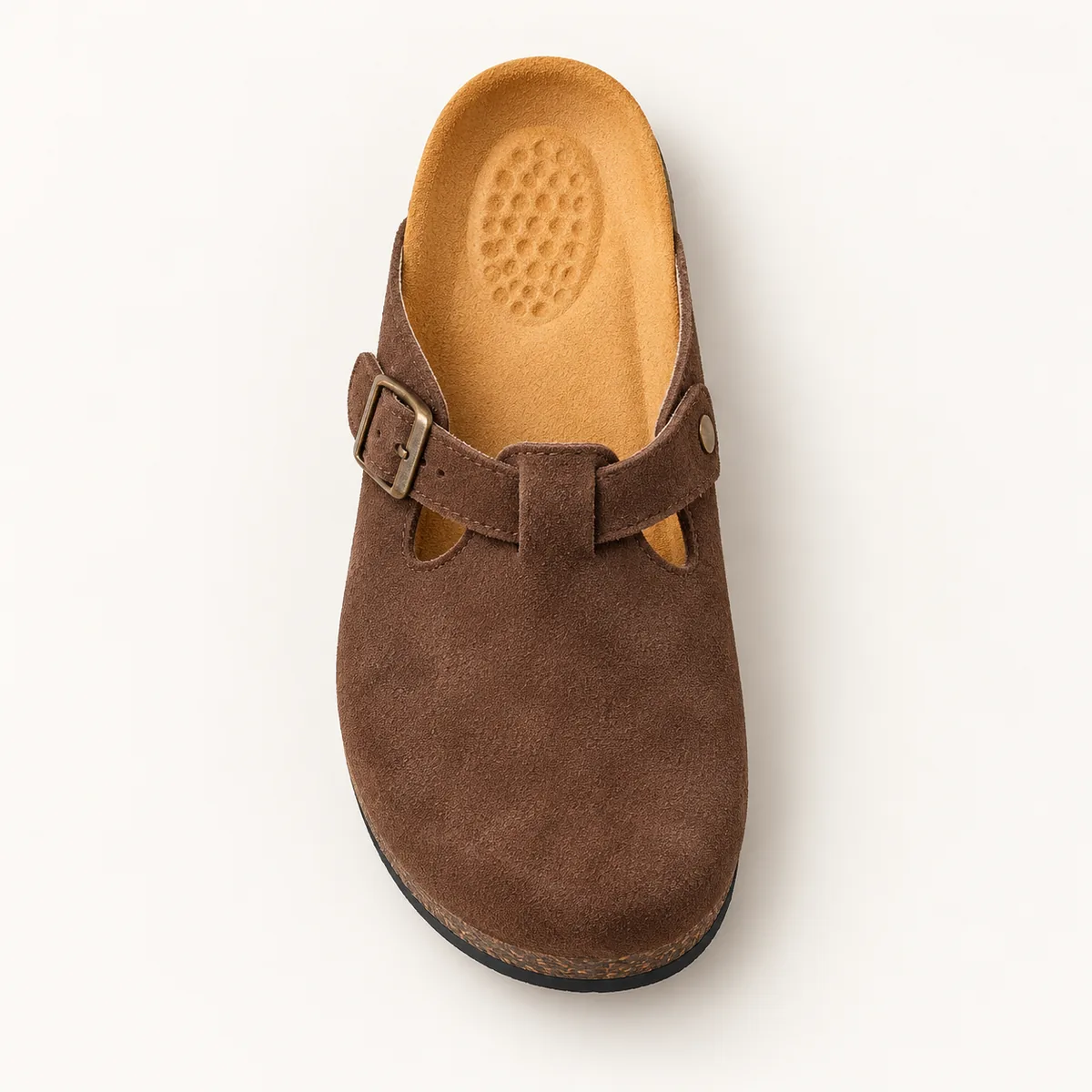 Mule fermée, marron, Dessus
