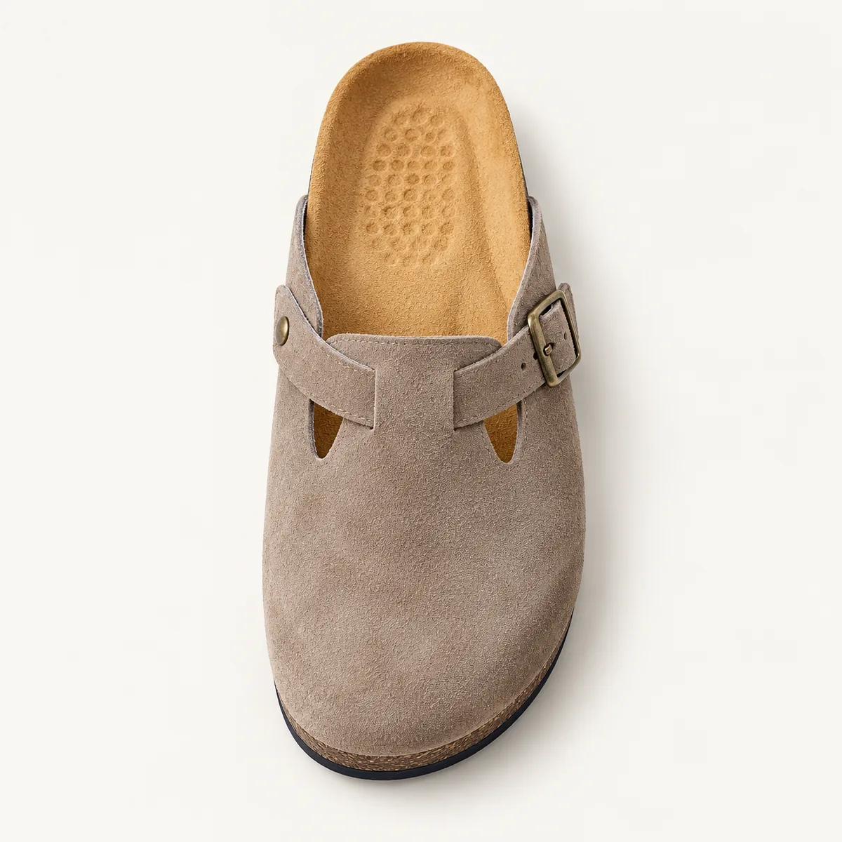 Mule fermée, taupe, Dessus