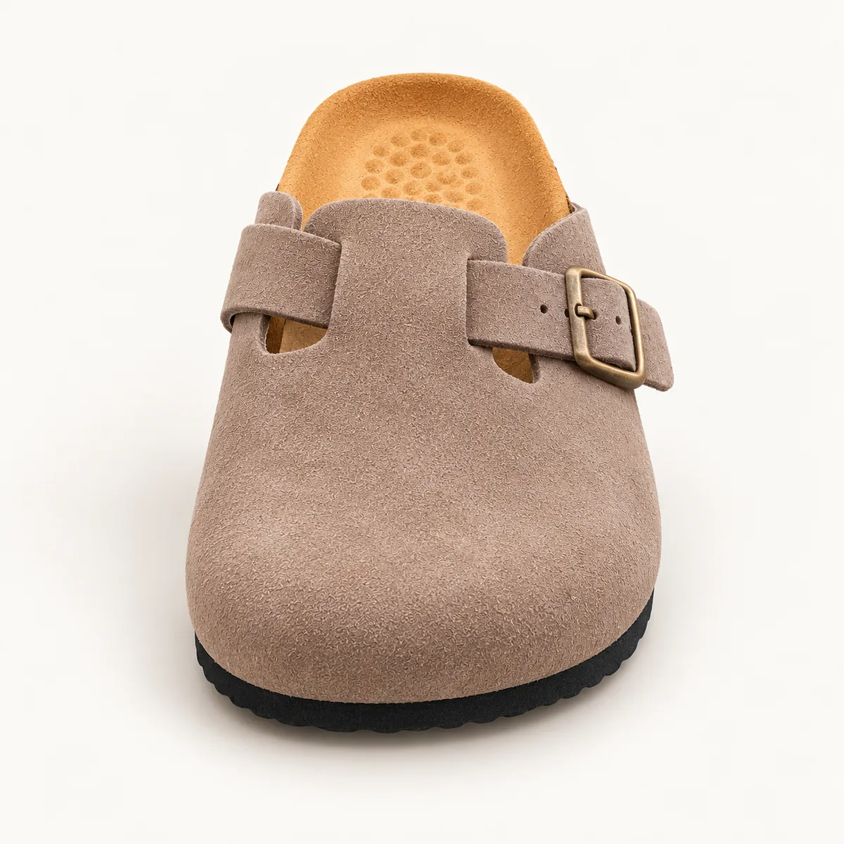Mule fermée, taupe, Face
