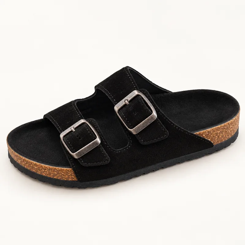 Deux brides en daim, coloris Noir
